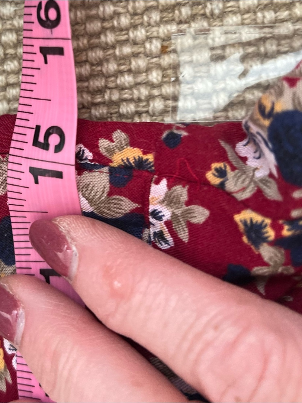 Sag Harbor Burgundy Floral Midi Skirt - Picture 6 of 8